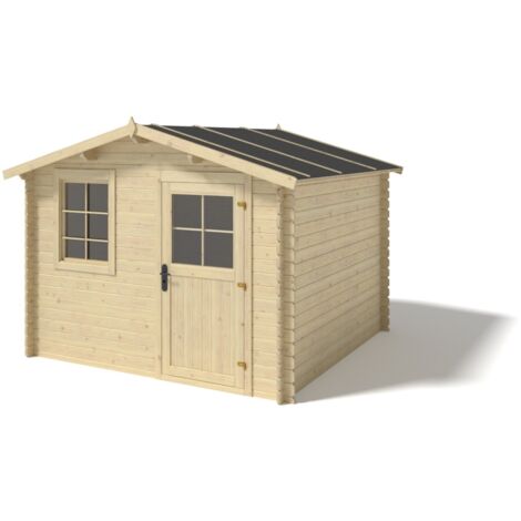 Casetta da giardino in legno - 6m2 - 3x2m - 28mm - colore: naturale - DOM472