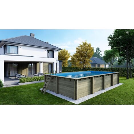 Piscina in legno Aqua 8.5x4.35 - H.1.45 m con profilo da cementare - BAS7309OSPI