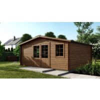 Casetta da giardino in legno - 25m2 - 5x5m - impregnata - 28mm - colore: marrone - DOM596
