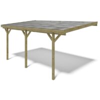 Tettoia posto auto coperto in legno 3.00x5.24 m - 15.00 m2 - copertura PVC - CAR7-2PVCTR
