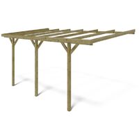 Tettoia posto auto coperto in legno 3.00x5.24 m - 15.00 m2 - addossato - CAR6