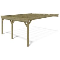 Tettoia posto auto coperto in legno 5.80x5.06 m - 29.00 m2 - addossato - CAR23
