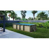 Piscina in legno Aqua 7x3.75 - H.1.45 m con profilo da cementare - BAS7308OSPI