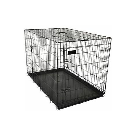 Cage Pour Chien Ebo Noir XL 109x70x77cm - Cage en métal Chien - Logement et  couchage Flamingo