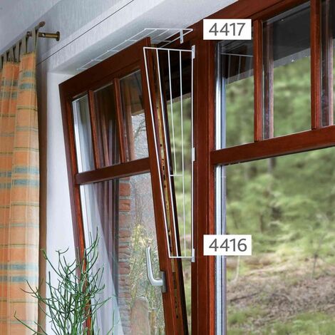Grille protection fenêtres, panneau latéral 62 × 16/8 cm, blanc