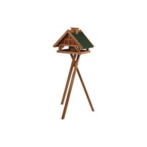 Trixie - natura mangeoire oiseaux avec pied & silo, en pin, 54 × 40 × 48  cm/1,45 m, brun