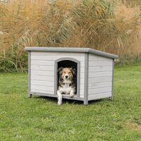 Natura niche pour chiens classic à toit plat, M-L: 104 × 72 × 68 cm, gris