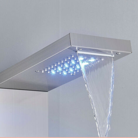 LED Pannello Doccia con Miscelatore in Acciaio Inox 304 Colonna Doccia Idromassaggio Miscelatore con 5 Funzioni, per Bagno, facile da installare