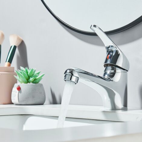 Rubinetto Lavabo Bagno Monocomando Cromo – Con Tubi Flessibili Da 60 Cm, Valvola Ceramica, Miscelatore Da Piano, Facile Installazione