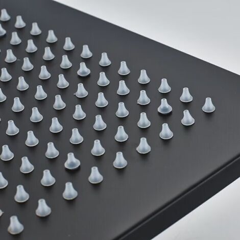 Onyzpily Soffione a LED moderno di lusso 40 x 40 cm nero Soffione a incasso Soffione a soffitto Soffione quadrato 3 colori a LED
