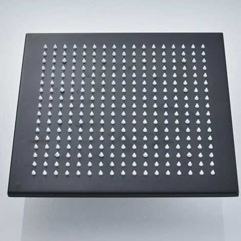 Onyzpily Soffione a LED moderno di lusso 40 x 40 cm nero Soffione a incasso Soffione a soffitto Soffione quadrato 3 colori a LED