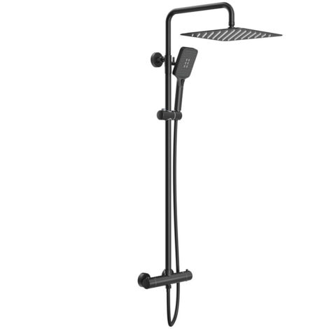 Duschsystem mit Thermostat
3 Strahlart(en), komplett-set, 92-126 cm Duschstangen Edelstahl Duschamaturenset Wassersparend