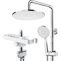 Duschset mit Doppelfunktion mit rundem chromnierten Knopf, 10 Zoll (Umstellventil)