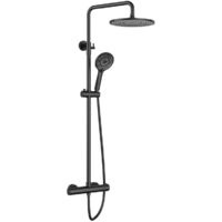 Duschsystem mit Thermostat
3 Strahlart(en), komplett-set, 92-126 cm Duschstangen Edelstahl Duschamaturenset Wassersparend