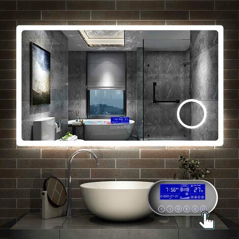 LED-Badezimmerspiegel 50,8 X 71,1 Cm – Anti-Beschlag, Dimmbar, Mit 3 Lichtfarben, Bruchsicher