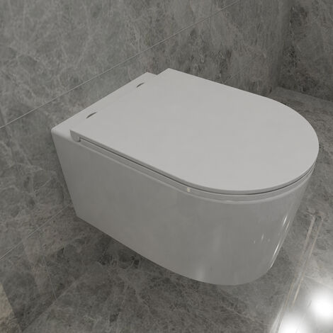 AICA Badezimmer Spülrandlos Hänge Wc Toilette Mit Slim Soft-Close-Sitz