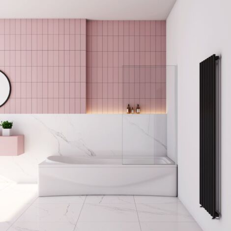 Weiß Badewannenaufsatz 80x140cm Faltwand 6mm Nano glas ESG für Badewanne Duschabtrennung Duschwand