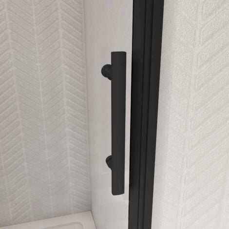 120 x 195cm Schwarz Nischentür Falttür Pendeltür Duschabtrennung Drehtür 6mm ESG Nanoglas Duschkabinen