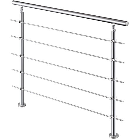 AICA Handlauf 150cm Geländer 5 Querstäbe Treppengeländer Brüstung 201 Edelstahl