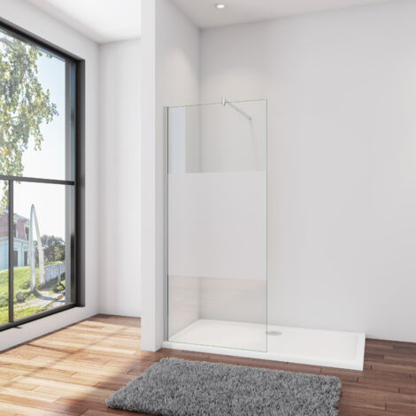 AICA 120x200cm 8mm Satiniert walk in+70-120cm ziehbar für 6-10mm Glas Stabilisator W12 (1/5)