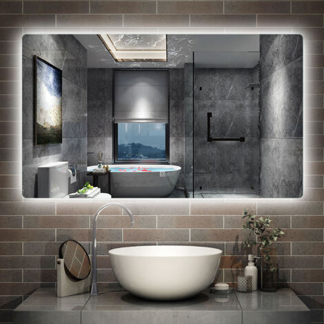 LED Badspiegel Badezimmerspiegel Wandspiegel 3 farben Dimmbar Memory Funktion 120x80cm