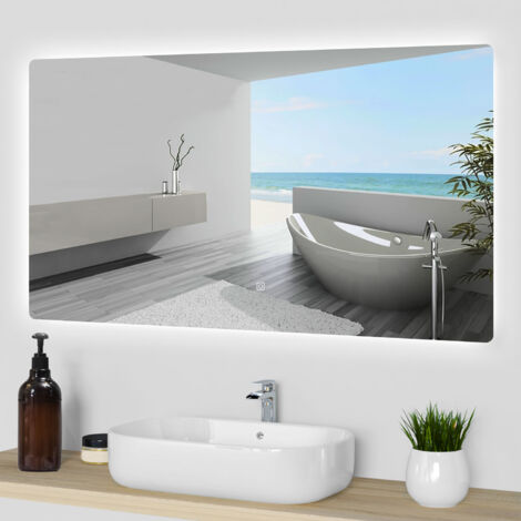 LED Badspiegel Badezimmerspiegel Wandspiegel 3 farben Dimmbar Memory Funktion 120x70cm