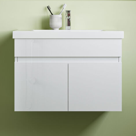 Waschtisch mit Unterschrank Waschbecken Unterschrank Badmbel Set 60cm Wei, ohne Seitenschrnke
