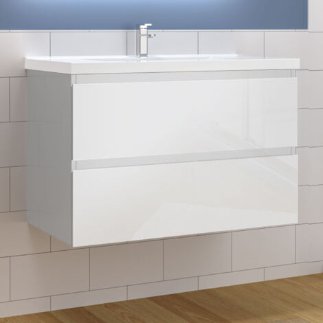 Waschtisch mit Unterschrank Waschbecken Unterschrank Badmbel Set UV-gelt 79x44.5x52cm Wei