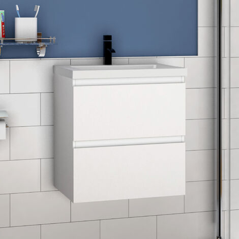 Waschtisch mit Unterschrank Waschbecken Unterschrank Badmbel Set UV-gelt 50x38.5x52cm Wei