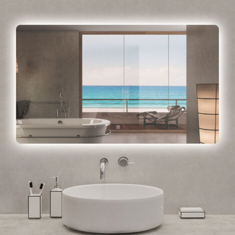LED Badspiegel Badezimmerspiegel Wandspiegel 3 farben Dimmbar Memory Funktion 120x80cm