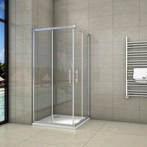 80x110x195cm NANO GLAS Duschkabine Dusche Schiebetür Eckeinstieg Duschabtrennung
