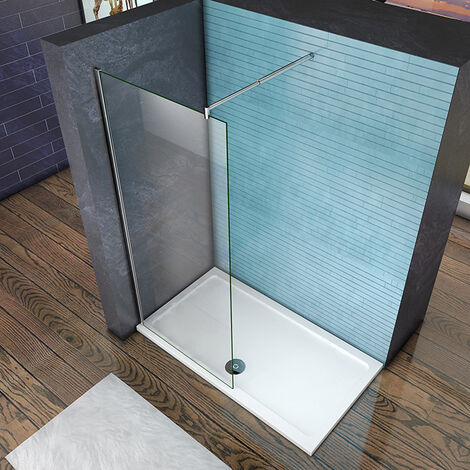 130x200 cm Walk-IN Duschkabine Duschabtrennung 10mm NANO Glas+Stabilisatorstange für die Dusche