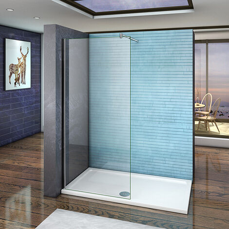 140x200 cm Walk-IN Duschkabine Duschabtrennung 10mm NANO Glas+Stabilisatorstange für die Dusche