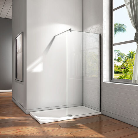 160x200 cm Walk-IN Duschkabine Duschabtrennung 10mm NANO Glas+Stabilisatorstange für die Dusche 140cm