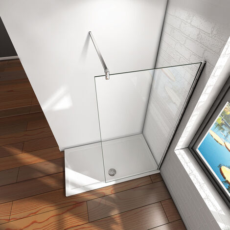 60x200cm Walk-IN Duschkabine Duschabtrennung 10mm NANO Glas+Stabilisatorstange für die Dusche 140cm