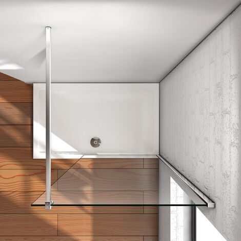 60x200cm Walk-IN Duschkabine Duschabtrennung 10mm NANO Glas+Stabilisatorstange für die Dusche 140cm