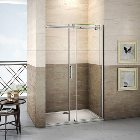 8mm NANO ESG Schiebetür Nischentür 100x195cm Echtglas Duschabtrennung Duschtür Duschkabine Dusche Glastür