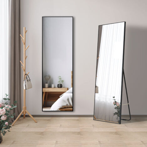 Ganzkrperspiegel Standspiegel Flurspiegel Ankleidespiegel Schwarz Wandspiegel 140x40cm (1/5)