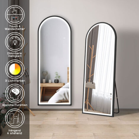 LED Touch Ganzkrperspiegel mit Beleuchtung Standspiegel Frisierspiegel Dimmbar 160x60cm