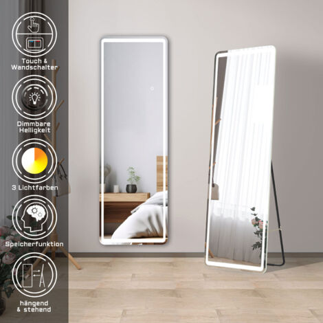 led Touch Ganzkrperspiegel mit Beleuchtung Standspiegel Dimmbar Frisierspiegel 160x50cm (1/5)
