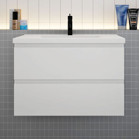 Waschtischunterschrank Selbstmontage 100cm Wei (1/5)