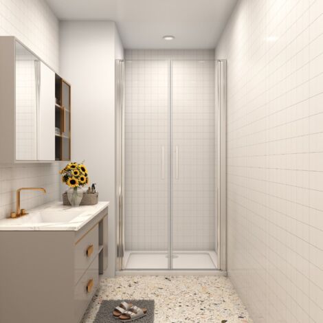 Duschtür Pendeltür Nischentür Duschabtrennung Schwingtür Dusche 86-90 cm 195cm Höhe