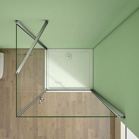 90 Tür x 90 Seitenwand xH.195cm 6mm NANO GLAS Eckeinstieg