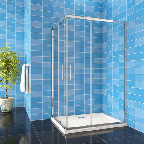 120x100x185cm 6mm Glas Eckeinstieg Schiebetür (1/5)