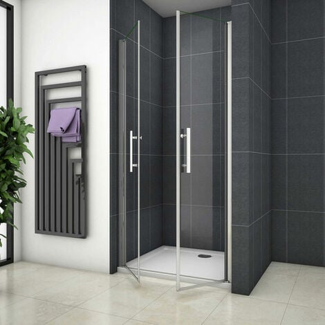 B.90cm (860-900mm) xH.195cm 6mm NANO GLAS Nischentür Doppeltür