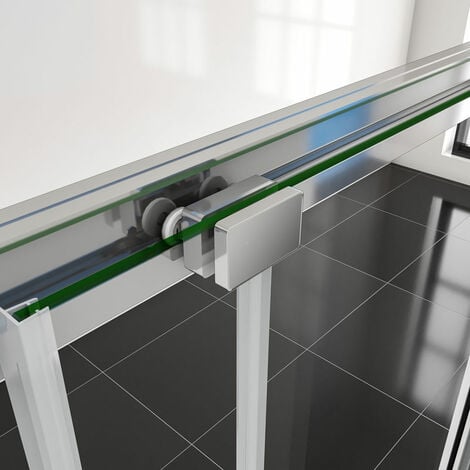B.100 x H.190cm 8mm nano Glas Duschabtrennung Schiebetür Nischentür Dusche Ohne Duschtasse