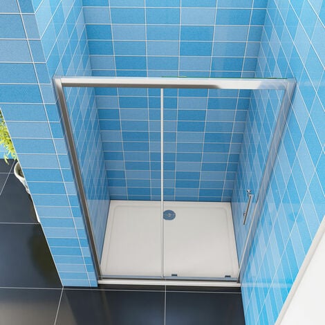 B.100 x H.190cm 8mm nano Glas Duschabtrennung Schiebetür Nischentür Dusche Ohne Duschtasse
