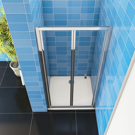 90x185cm Duschkabinen Klapptür 5mm ESG Glas Nischentür badezimmer glastür dusche Falttür