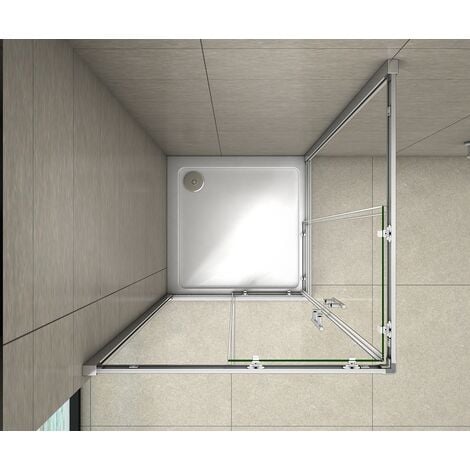90x90x185cm Duschkabine Duschabtrennung Schiebetür 5mm ESG Glas Dusche Eckeinstieg Dusche