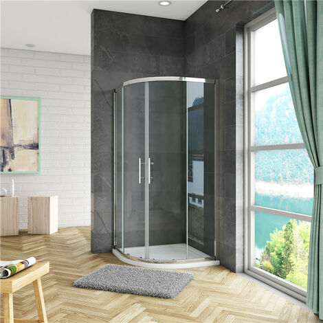 80x80x185cm Duschkabine Runddusche 5mm Glas Duschabtrennung Viertelkreis Dusche Echtglas
